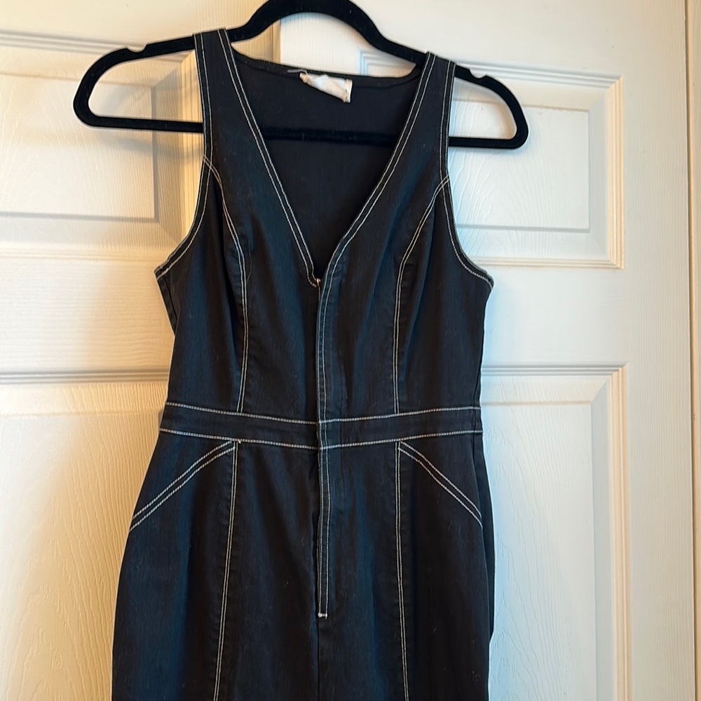 Black Jumpsuit with White Stitching